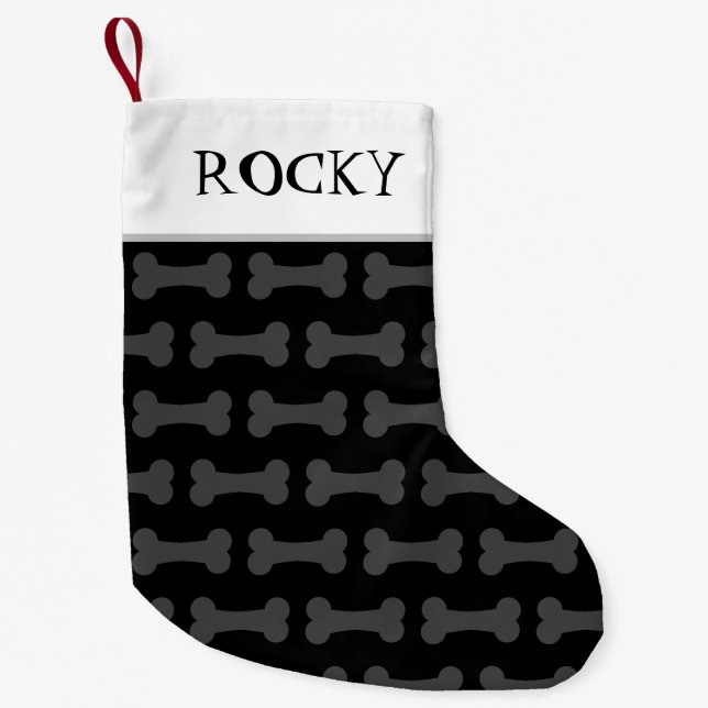 Cute Dog Bone Pattern Personalized Small Christmas Stocking (Front)