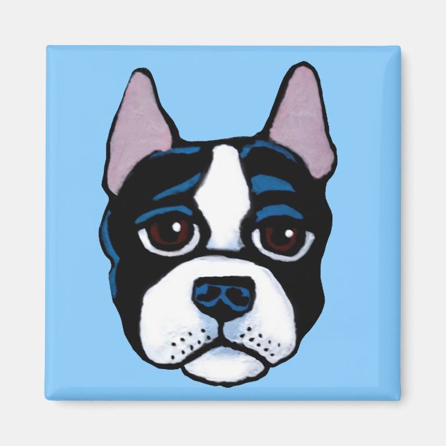 Cute dog, Boston Bull Terrier puppy Magnet (Front)