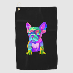 Cute Dog Breed, Coloured Bulldog French Gift Golf Towel