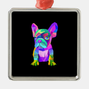 Cute Dog Breed, Coloured Bulldog French Gift Metal Tree Decoration