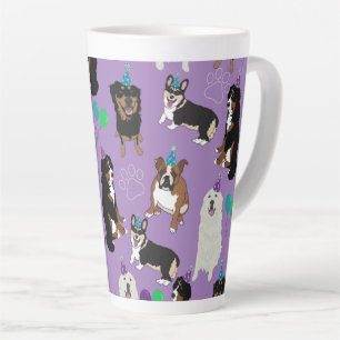 Cute Dog Breeds Birthday Latte Mug