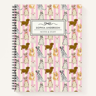 Cute Dog Breeds Pattern Custom Pet Notebook