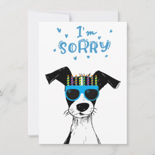 Cute Dog Cartoon Funny Birthday Belated Card