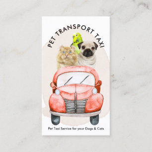 Cute Dog Cat Bird Pet Transporting Business Card