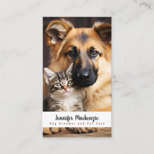 Cute Dog Cat Groomer Grooming Service Pet Care  Business Card