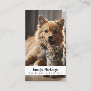 Cute Dog Cat Groomer Grooming Service Pet Care Business Card