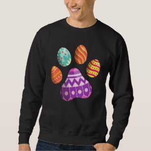 Cute Dog Cat Paw Easter Egg Girls Women Sweatshirt