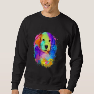 Cute Dog Cat Paw Print Animal Watercolo Dog Sweatshirt