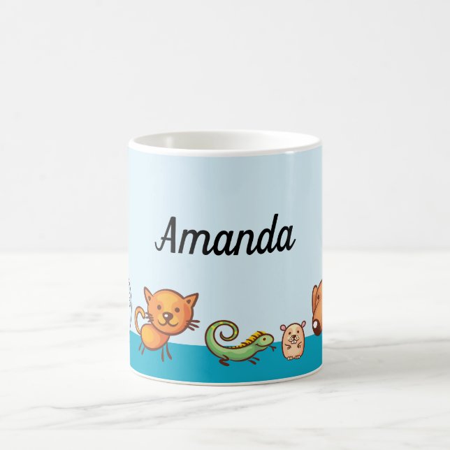Cute Dog Cat Pet Personalised Coffee Mug (Center)