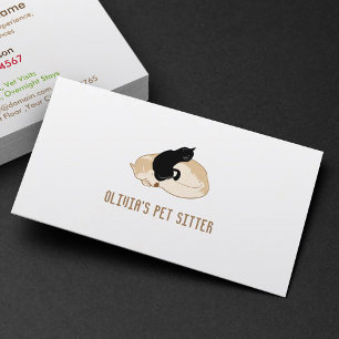 Cute Dog & Cat Pet Sitting Petsitter Business Card