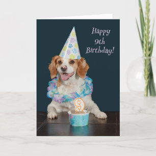 Cute dog celebrating a 9th Birthday! Card