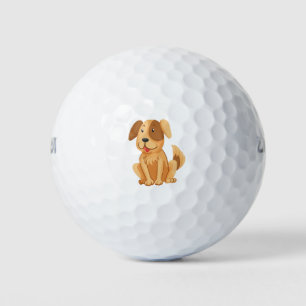 Cute dog character golf balls
