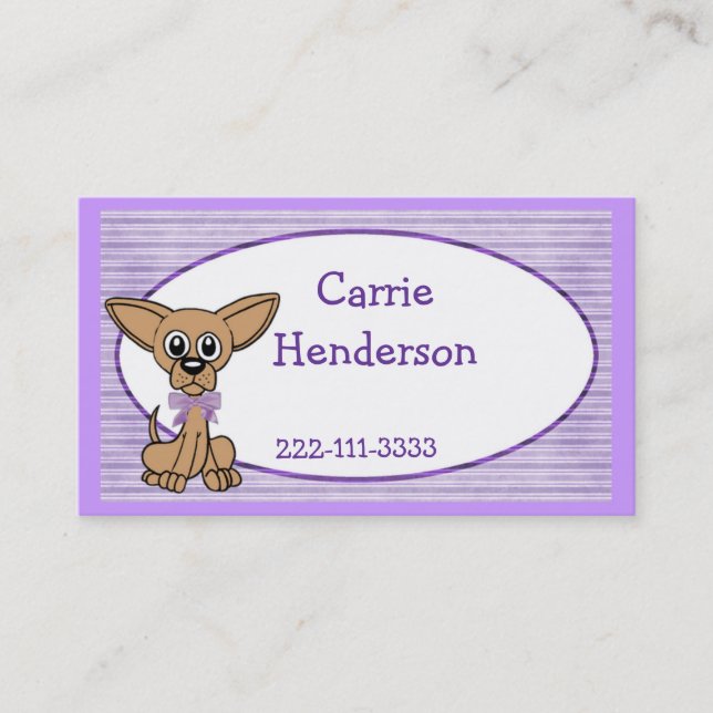 Cute dog Children's Calling Card (Front)
