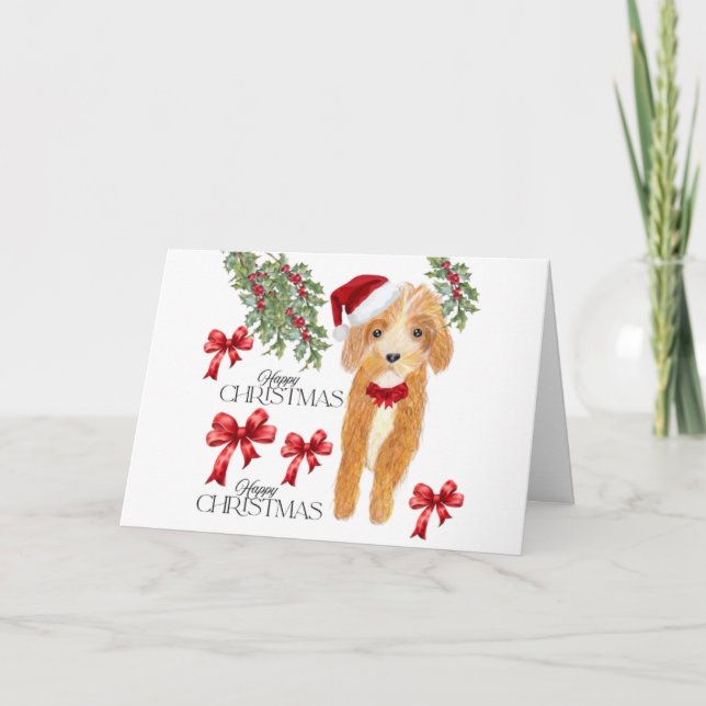 Cute Dog Christmas Card  (Front)