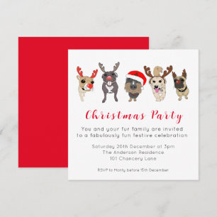 Cute dog Christmas invitation card