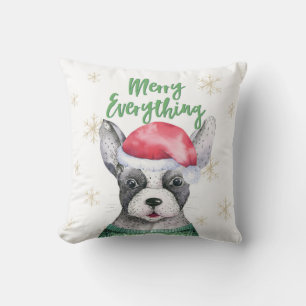 Cute Dog Christmas Merry Everything Pillow