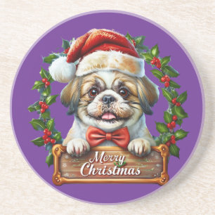 Cute Dog Christmas Ornament - Merry Christmas Coaster