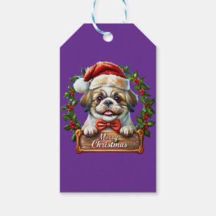 Cute Dog Christmas Ornament - Merry Christmas Gift Tags