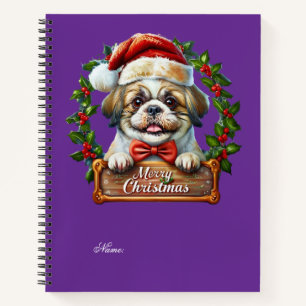 Cute Dog Christmas Ornament - Merry Christmas Notebook