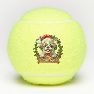 Cute Dog Christmas Ornament - Merry Christmas Tennis Balls