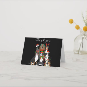 Cute dog Christmas thank you Holiday Postcard