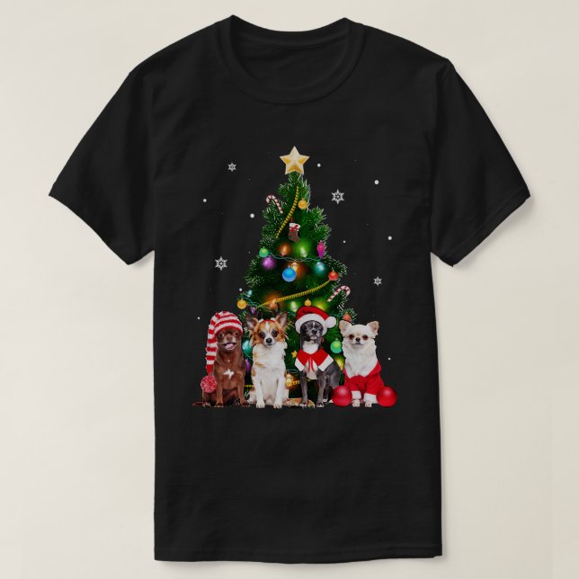 Cute Dog Christmas Tree Dog Lover Xmas Pets Women  T-Shirt (Design Front)