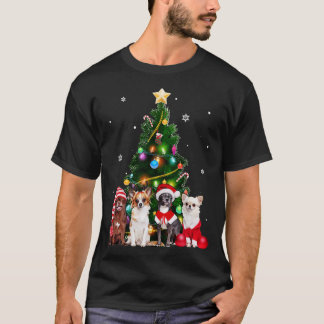 Cute Dog Christmas Tree Dog Lover Xmas Pets Women T-Shirt