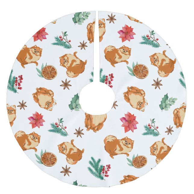 Cute Dog Christmas Tree Skirt (Front)