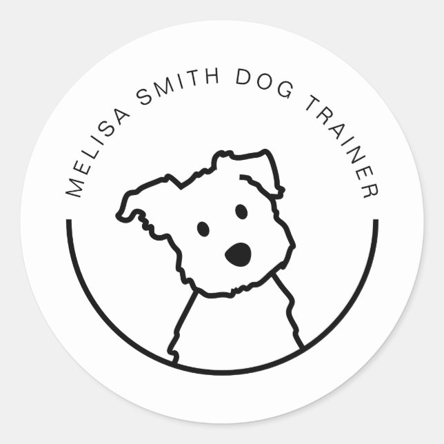 Cute Dog Classic Round Sticker (Front)