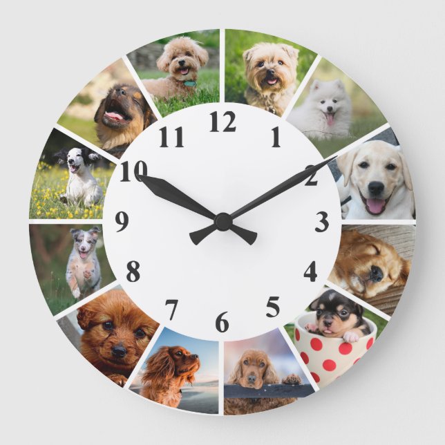 Cute Dog Clock - Puppy Photography Clock (Front)