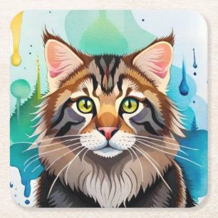 Cute dog close up mini clipboard square paper coaster