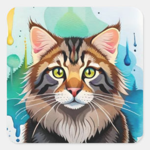Cute dog close up mini clipboard square sticker