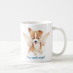 Cute Dog Coffee Mug w/ Angel Wings