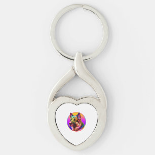 CUTE DOG COLORFUL RAINBOW KEY RING