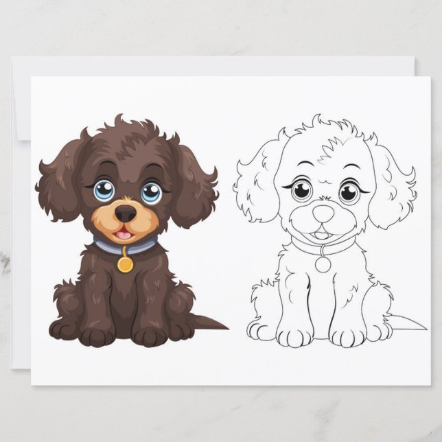Cute dog colouring page (Front)