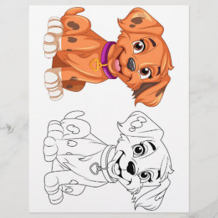 Cute dog colouring page