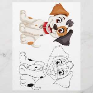 Cute dog colouring page