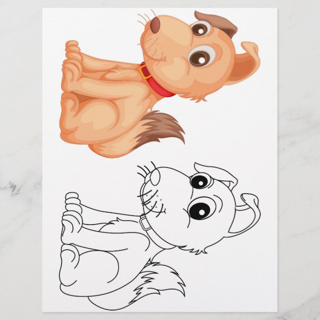 Cute dog colouring page (Front)
