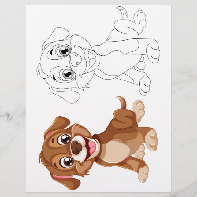 Cute dog  colouring page (Front)