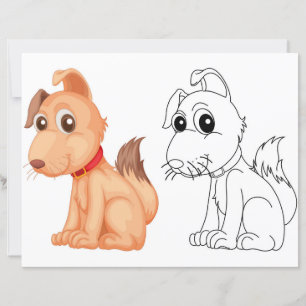 Cute dog colouring page