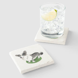 Cute dog, Corgi Cardigan. Stone Coaster
