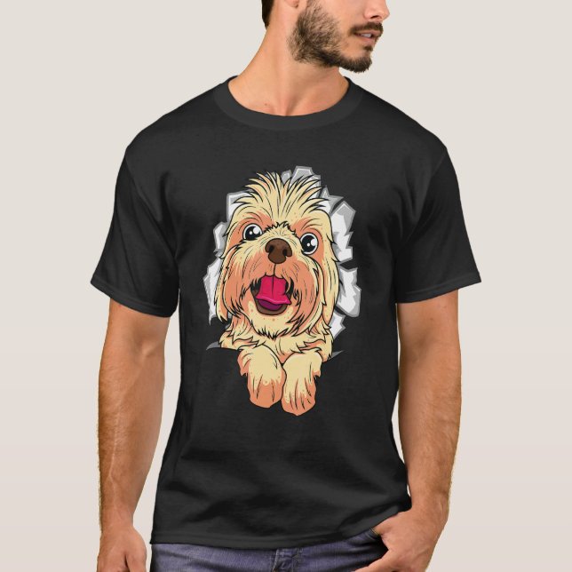 Cute Dog Crack Design T-Shirt (Front)