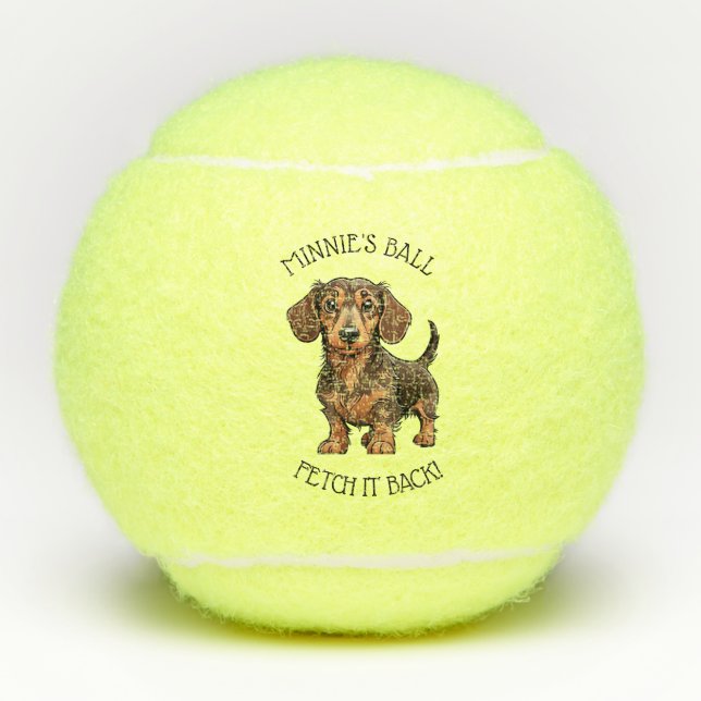 Cute Dog Custom Name Tennis Balls (Front)