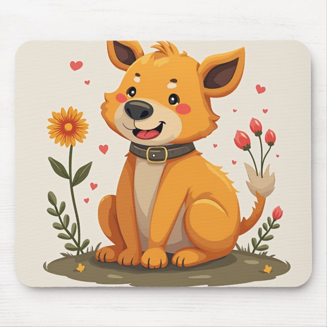 "Cute dog design mouse pad." Mat (Front)