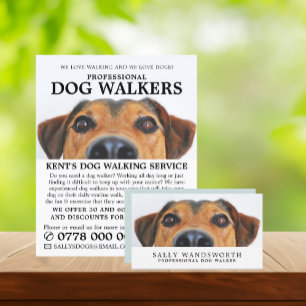 Cute Dog, Dog Walker Service Business Card