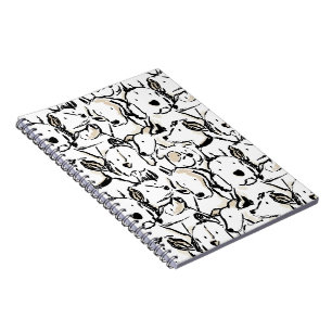 Cute Dog Doodle Pet Sketch - Black and White Puppy Notebook