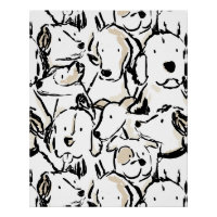 Cute Dog Doodle Pet Sketch - Black and White Puppy