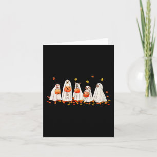 Cute Dog Dressed as Ghost Halloween Fun Boo1 Card