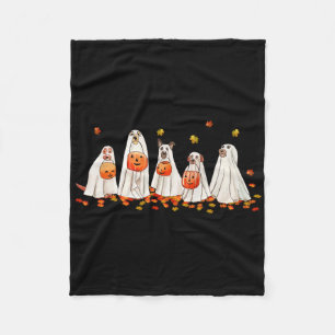 Cute Dog Dressed As Ghost Halloween Fun Boo1 Fleece Blanket