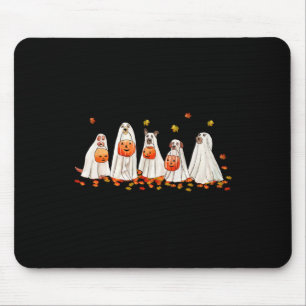Cute Dog Dressed as Ghost Halloween Fun Boo1 Mouse Mat